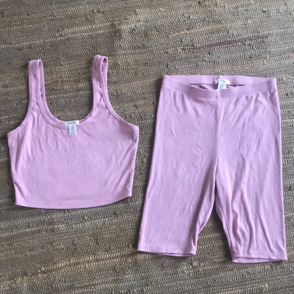 Crop top and biker shorts set